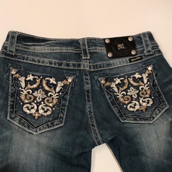 Miss me cuffed capri 29 bling gems jeans - Picture 5 of 12